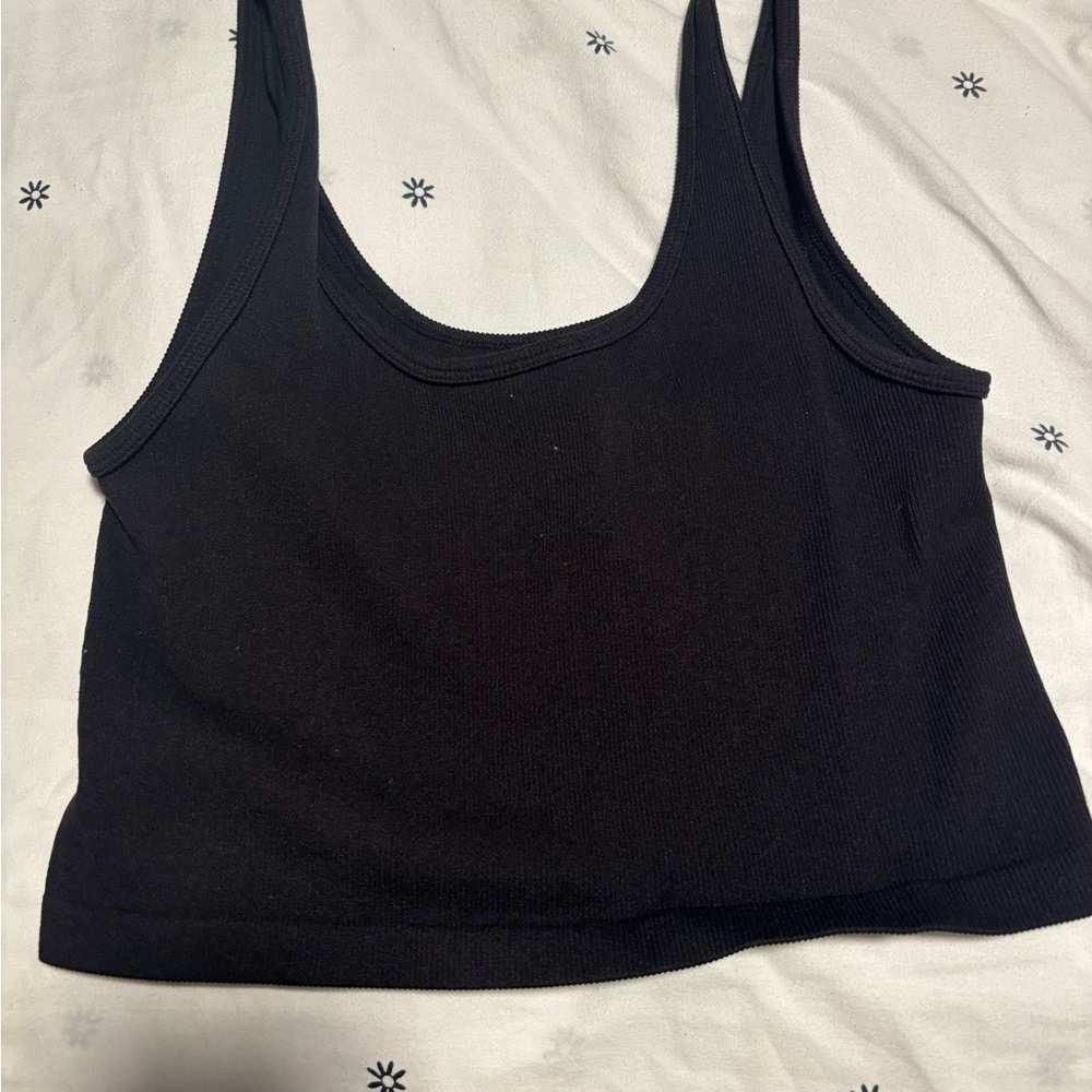 Black Ribbed Tank Top